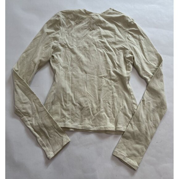 SKIMS Cotton Jersey Long Sleeve T-Shirt in Bone - Picture 3 of 4